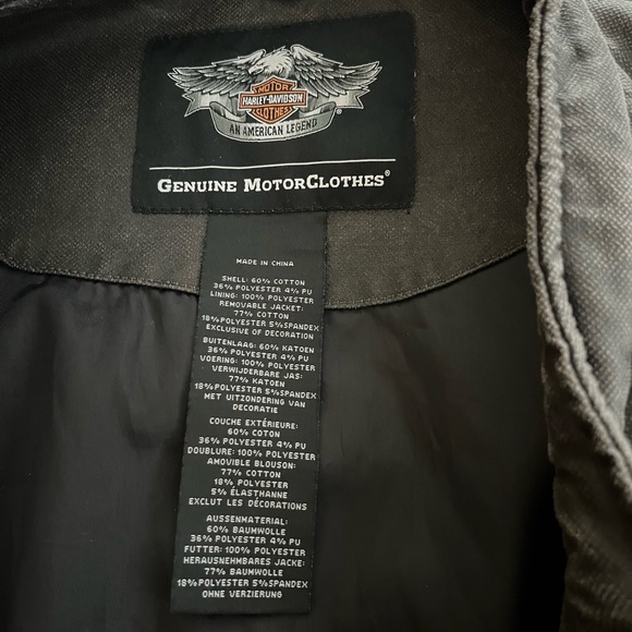 Harley-Davidson Men's Dark Gray Canvas Bomber Jacket - Picture 10 of 10